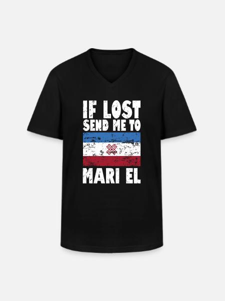 Mari El Flag Saying - Men's V-Neck T-Shirt - black