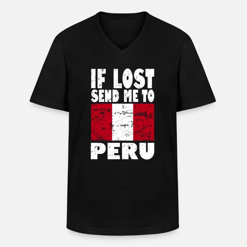 Peru Flagge Spruch - Männer-T-Shirt mit V-Ausschnitt - Schwarz