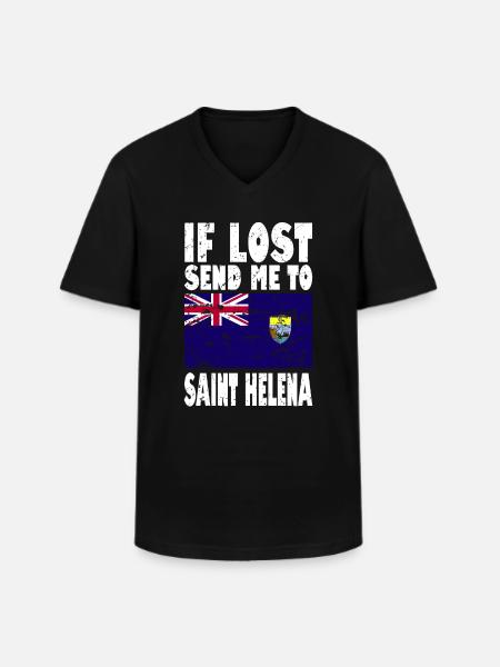 Saint Helena Flag Saying - Men's V-Neck T-Shirt - black