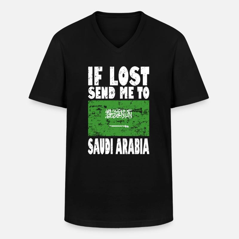 Saudi Arabien Flagge Spruch - Männer-T-Shirt mit V-Ausschnitt - Schwarz