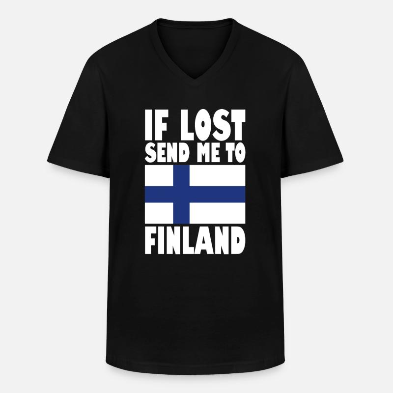 Finnland Flagge Spruch - Männer-T-Shirt mit V-Ausschnitt - Schwarz