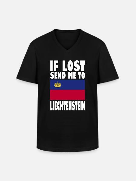 Liechtenstein Flag Slogan - Men's V-Neck T-Shirt - black
