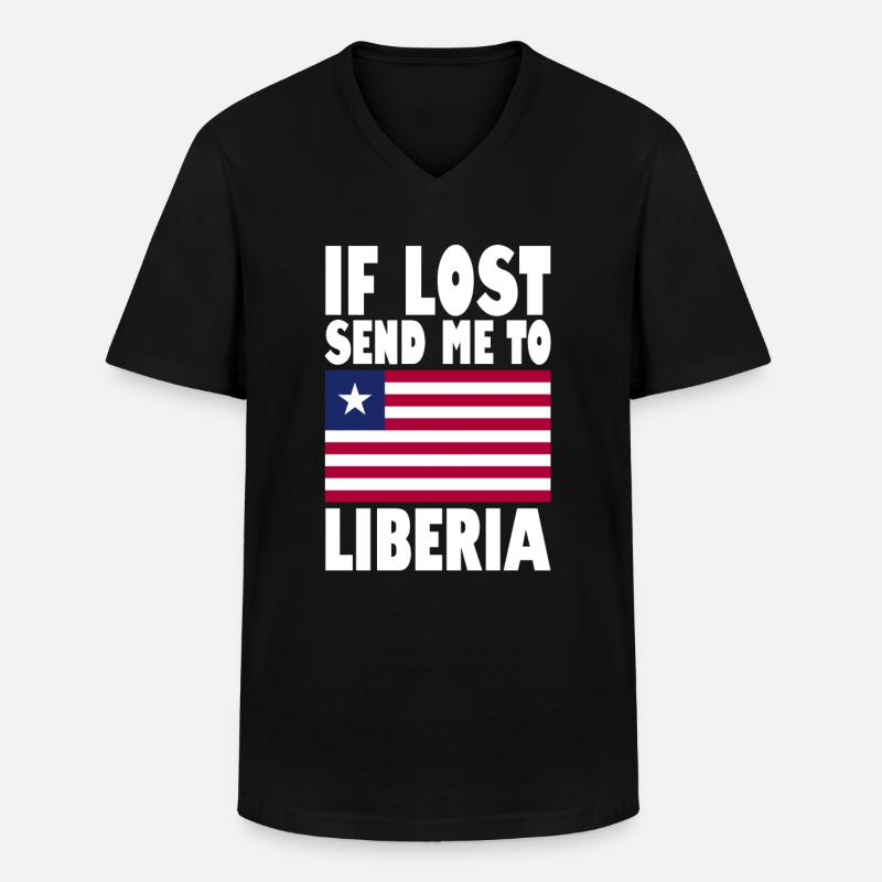 Drapeau de la Libye - T-shirt col V Homme - noir
