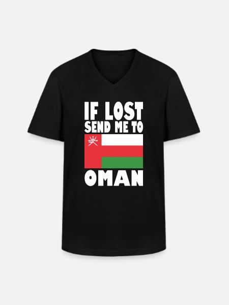 Oman Flag Saying - Men's V-Neck T-Shirt - black