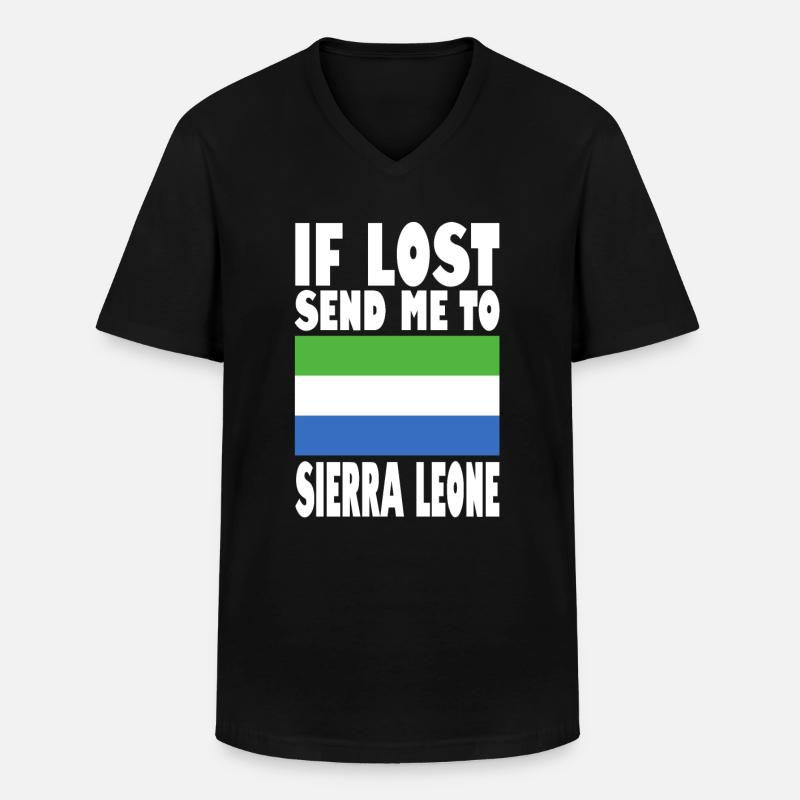Sierra Leone Flagge Spruch - Männer-T-Shirt mit V-Ausschnitt - Schwarz