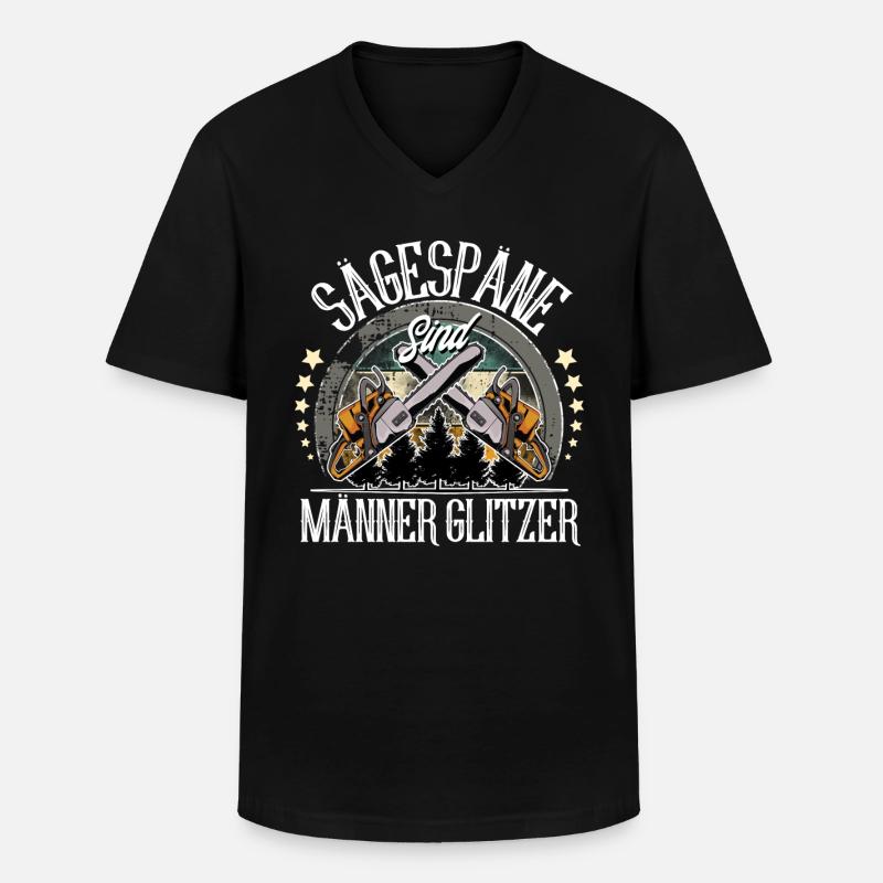 Holzfäller - Männer-T-Shirt mit V-Ausschnitt - Schwarz