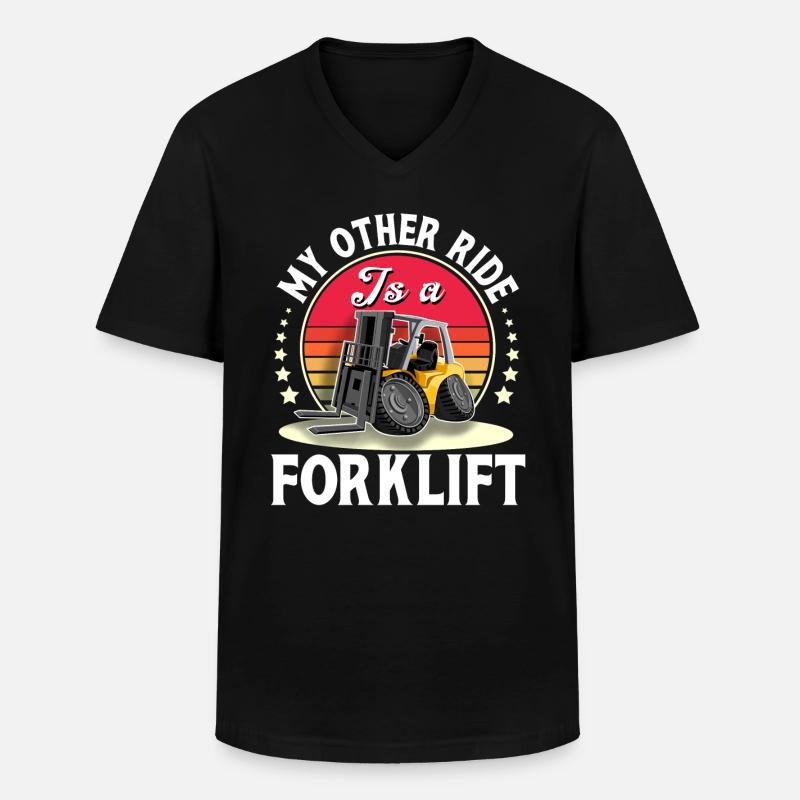 Staplerfahrer Gabelstapler Lagerist - Männer-T-Shirt mit V-Ausschnitt - Schwarz