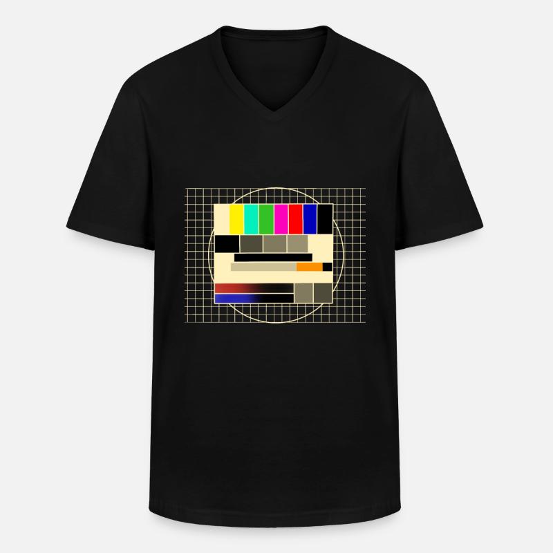 Testbild Sendepause - Männer-T-Shirt mit V-Ausschnitt - Schwarz