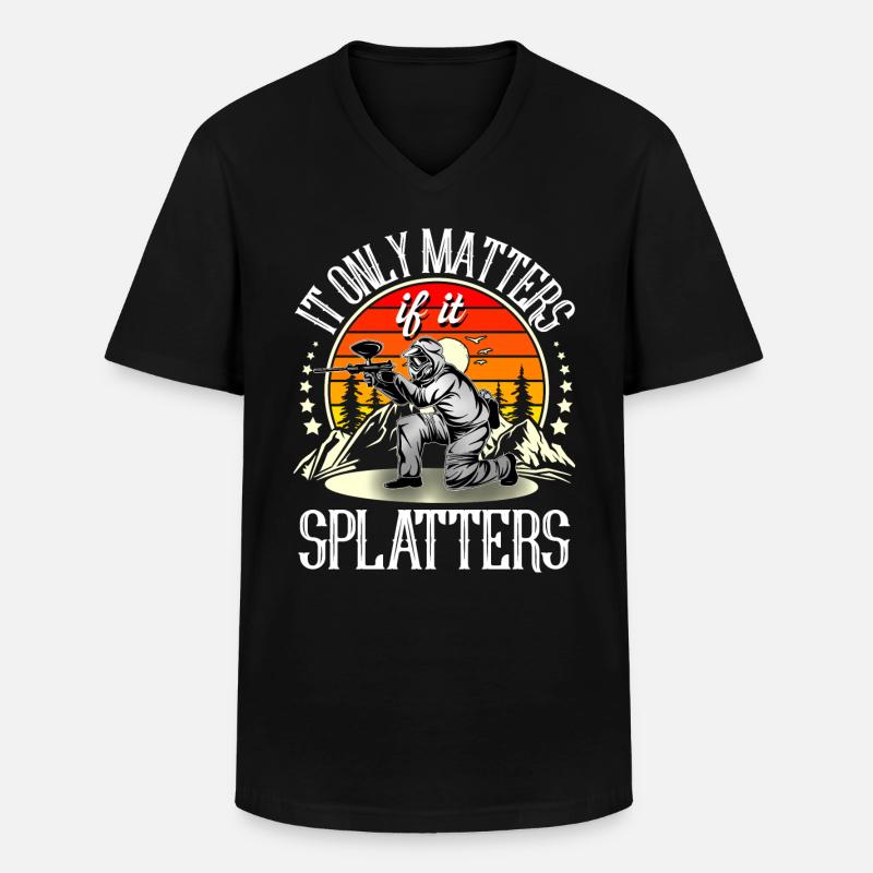 Paintball - Männer-T-Shirt mit V-Ausschnitt - Schwarz