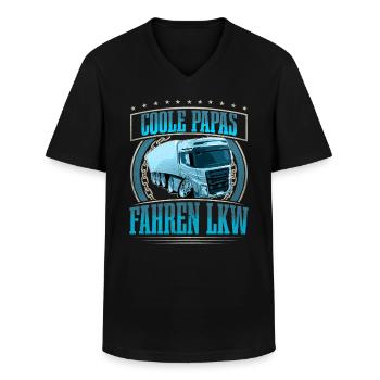 LKW Fahrer Papa Vater Vatertag - Männer-T-Shirt mit V-Ausschnitt - Schwarz - Vorne - AI Model Male 178 dark (178cm)