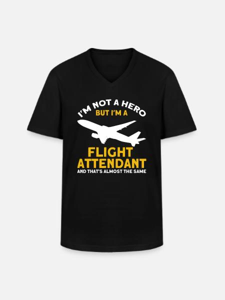 Flight Attendant Stewardess Cabin Crew - Men's V-Neck T-Shirt - black