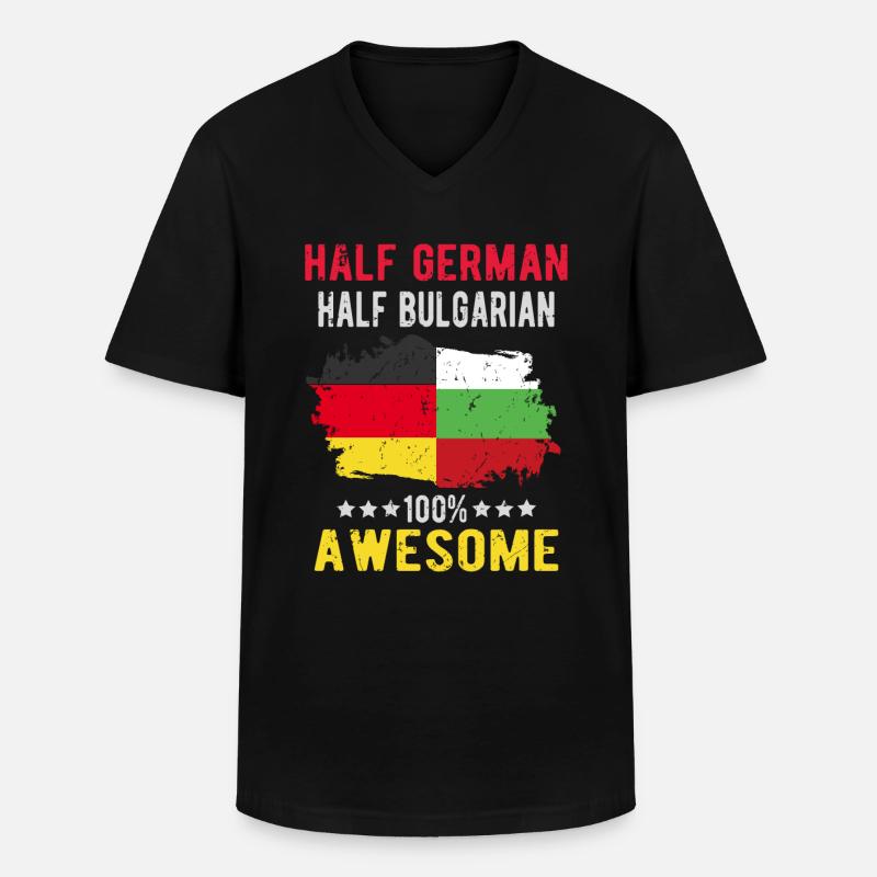 Half German Half Bulgarian - Men's V-Neck T-Shirt - black