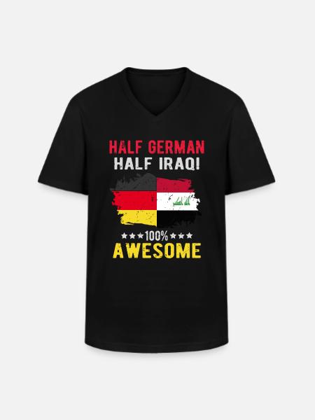 Half German Half Iraki - Men's V-Neck T-Shirt - black