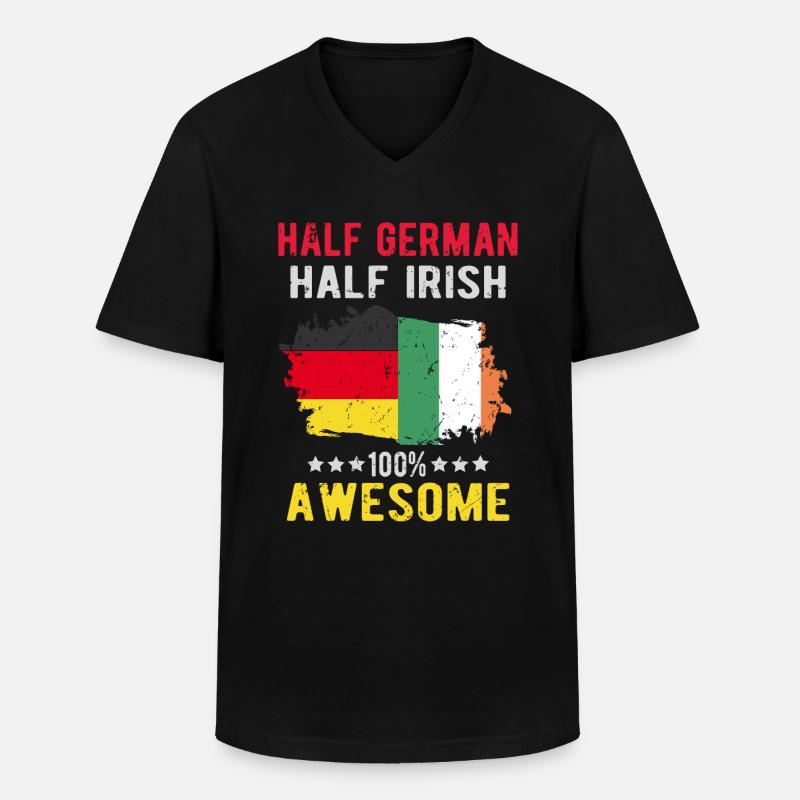 Half German Half Irish - Men's V-Neck T-Shirt - black