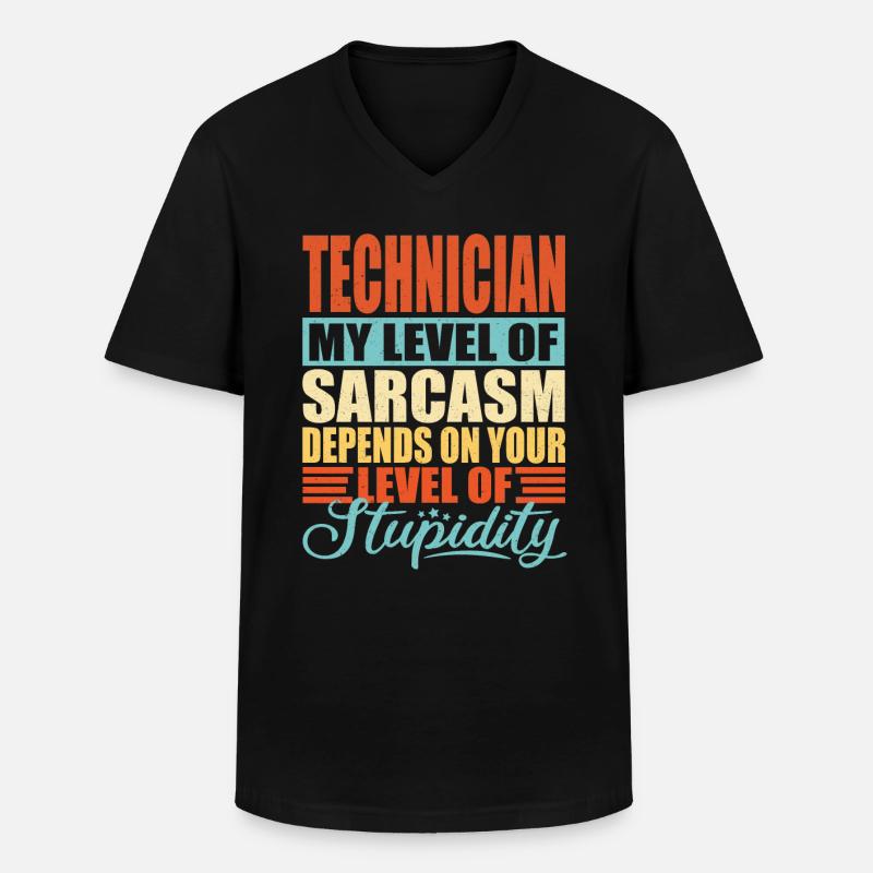 Techniker sarkasmus - Männer-T-Shirt mit V-Ausschnitt - Schwarz
