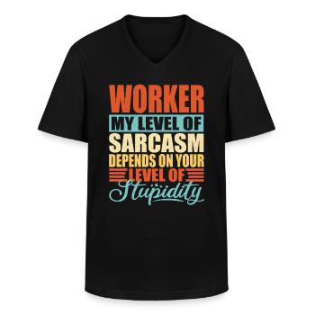 Arbeiter Geschenk Lustiger Arbeiter Spruch - Männer-T-Shirt mit V-Ausschnitt - Schwarz - Vorne - AI Model Male 178 dark (178cm)
