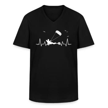 Beach Kite Windracer Land Kite Kite Beach Sailor - T-shirt col V Homme - noir - Devant - AI Model Male 178 dark (178cm)