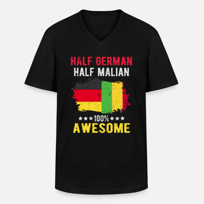 Half German half Malians - Men's V-Neck T-Shirt - black
