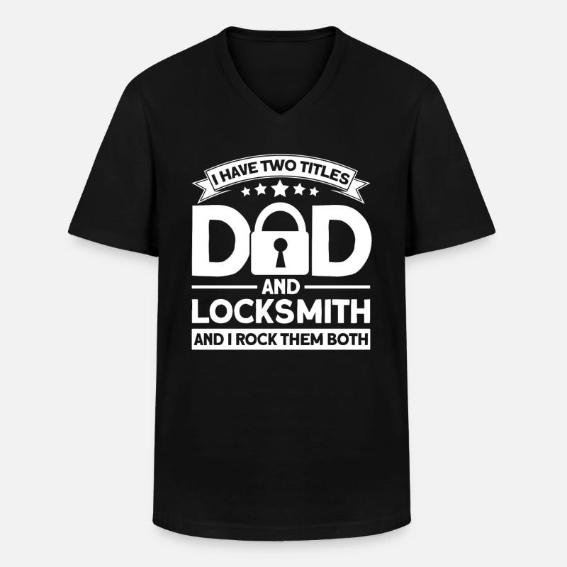 Locksmith Lock Picking Employee Locksmith - Men's V-Neck T-Shirt - black