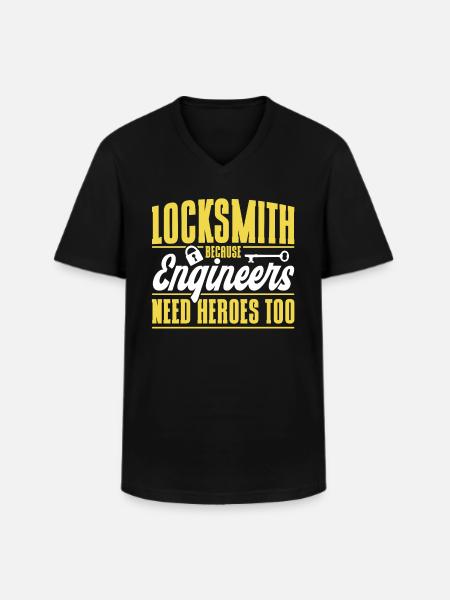 Locksmith Lock Picking Employee Locksmith - Men's V-Neck T-Shirt - black