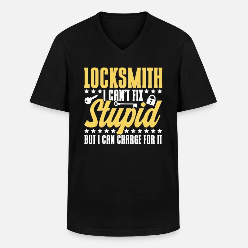 Locksmith Lock Picking Employee Locksmith - Men's V-Neck T-Shirt - black