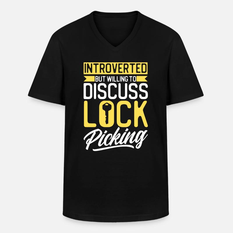 Locksmith Lock Picking Employee Locksmith - Men's V-Neck T-Shirt - black