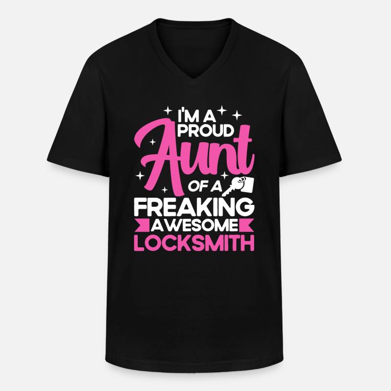 Locksmith Lock Picking Employee Locksmith - Men's V-Neck T-Shirt - black