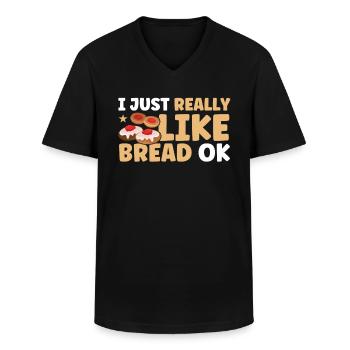 Bread Baking Gift Bakery Quote Baker - Men's V-Neck T-Shirt - black - Front - AI Model Male 178 dark (178cm)