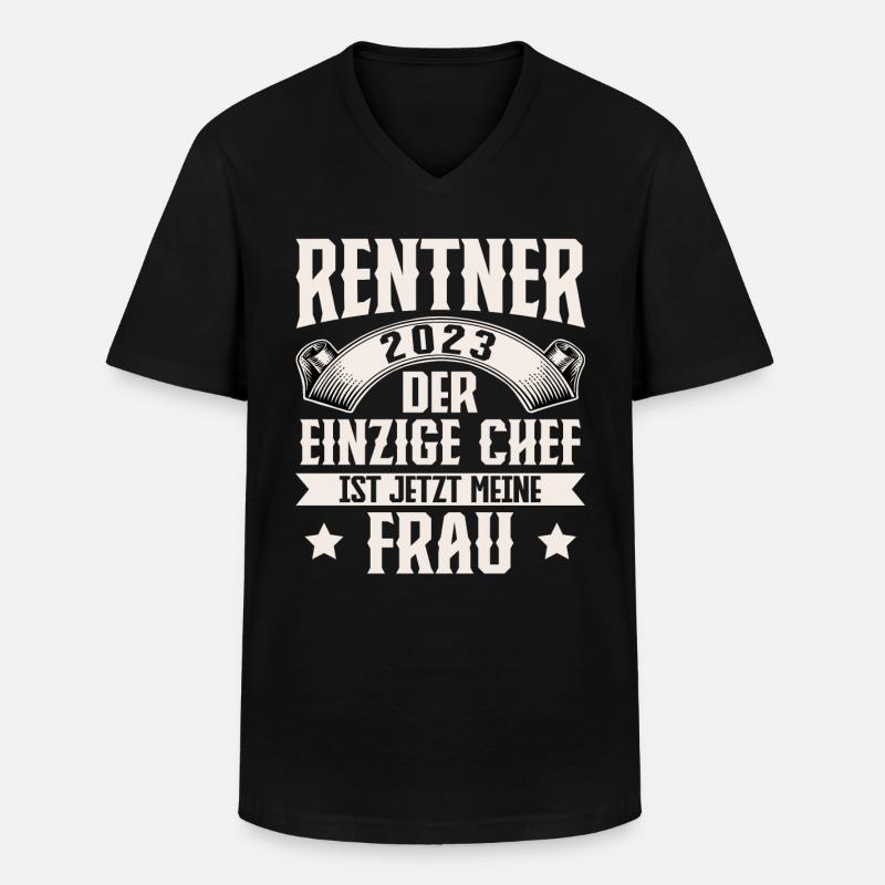 Rentner 2023 Ruhestand - Männer-T-Shirt mit V-Ausschnitt - Schwarz