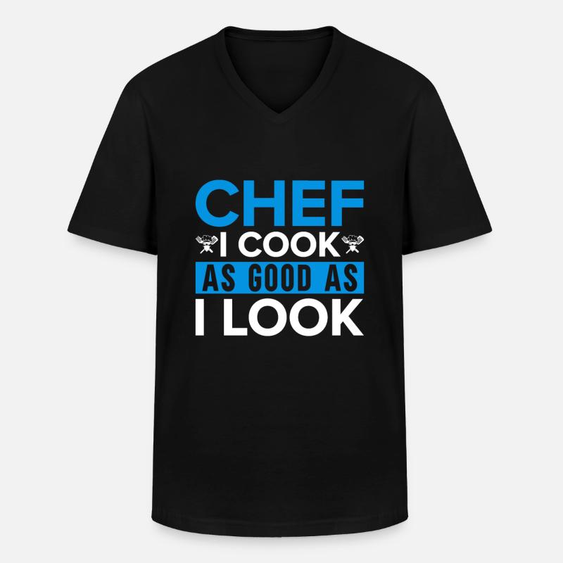 Küchenchef Spruch Geschenk Lustig Koch - Männer-T-Shirt mit V-Ausschnitt - Schwarz
