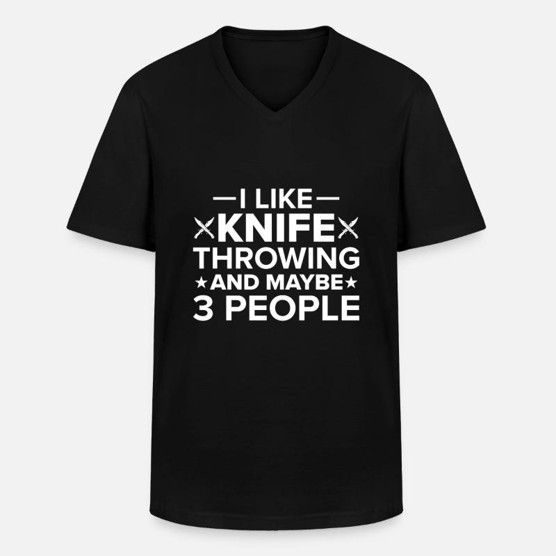 Messerwurfscheibe Geschenk Messerwerfer - Männer-T-Shirt mit V-Ausschnitt - Schwarz
