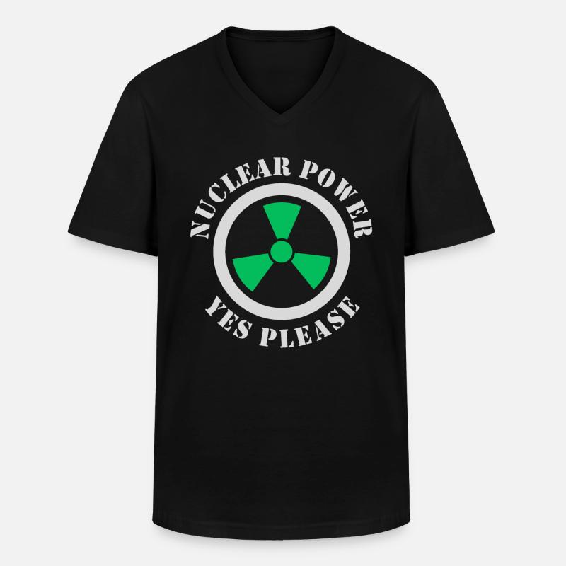 Atomkraft, Ja bitte, Kernenergie - Männer-T-Shirt mit V-Ausschnitt - Schwarz