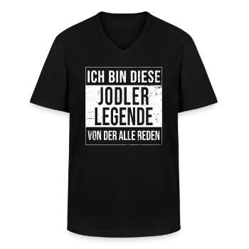 Schuhplattler-Jodler geborene Legende - Männer-T-Shirt mit V-Ausschnitt - Schwarz - Vorne - AI Model Male 178 dark (178cm)
