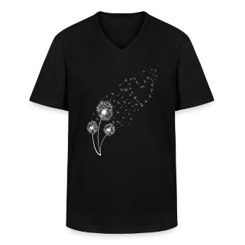 Dandelion Spore Flight Flying Seeds Wild Herbs Garden - Men's V-Neck T-Shirt - black - Front - AI Model Male 178 dark (178cm)