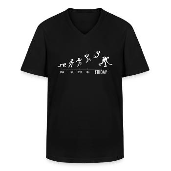Inliner-Skaterhockey Hockeyball Wochenende - Männer-T-Shirt mit V-Ausschnitt - Schwarz - Vorne - AI Model Male 178 dark (178cm)