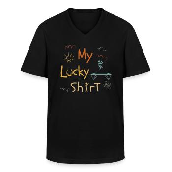 Lustiges Fitness Workout Trampolinhalle Vintage - Männer-T-Shirt mit V-Ausschnitt - Schwarz - Vorne - AI Model Male 178 dark (178cm)