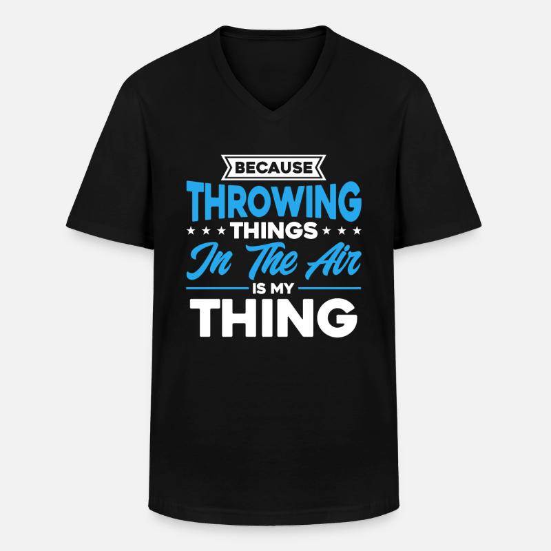 Diskuswerfen Diskuswerfer Geschenk - Männer-T-Shirt mit V-Ausschnitt - Schwarz