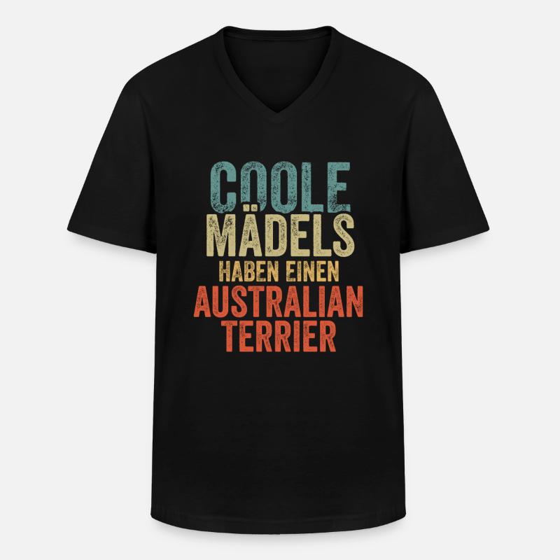 Australian Terrier - Männer-T-Shirt mit V-Ausschnitt - Schwarz