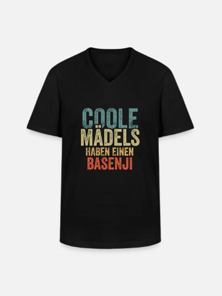 Basenji - Männer-T-Shirt mit V-Ausschnitt - Schwarz