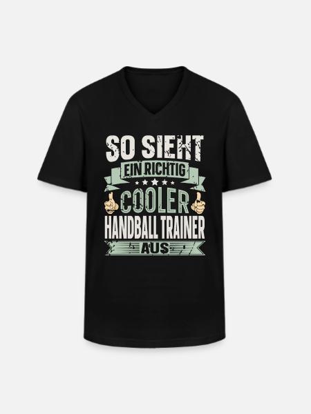 Handballtrainer Handball - Männer-T-Shirt mit V-Ausschnitt - Schwarz