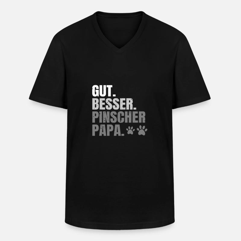 Pinscher - Männer-T-Shirt mit V-Ausschnitt - Schwarz