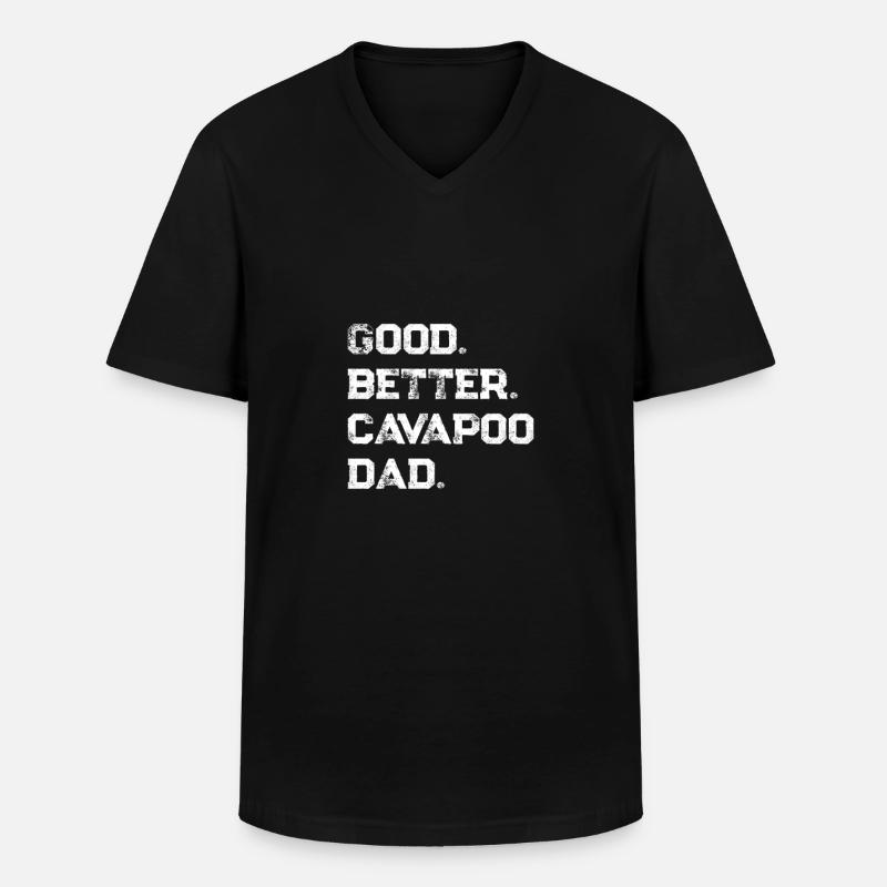 Cavapoo - Männer-T-Shirt mit V-Ausschnitt - Schwarz