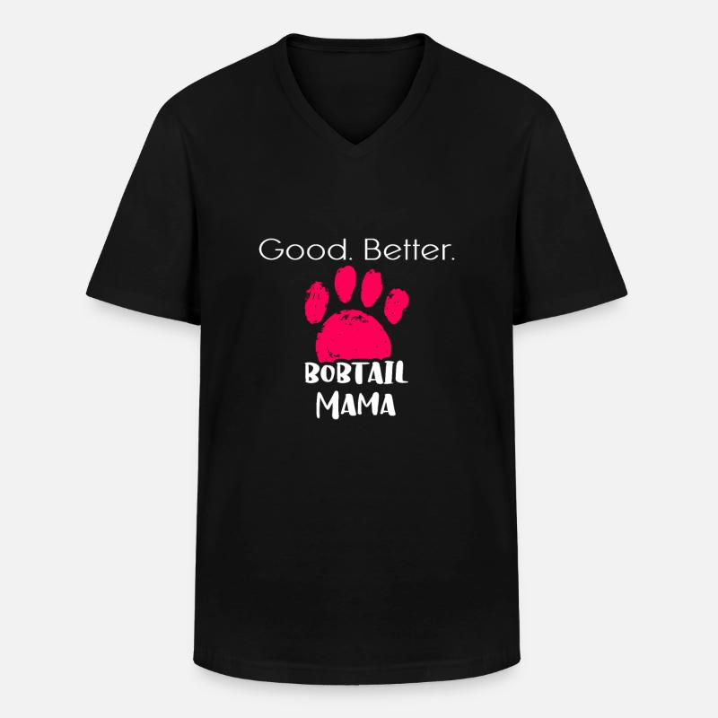 Bobtail - Männer-T-Shirt mit V-Ausschnitt - Schwarz