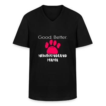 Newfoundland - Men's V-Neck T-Shirt - black - Front - AI Model Male 178 dark (178cm)