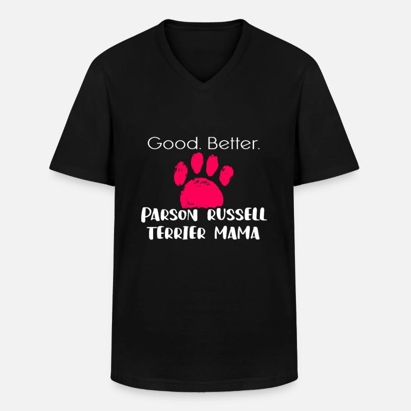 Parson Russell Terrier - Männer-T-Shirt mit V-Ausschnitt - Schwarz