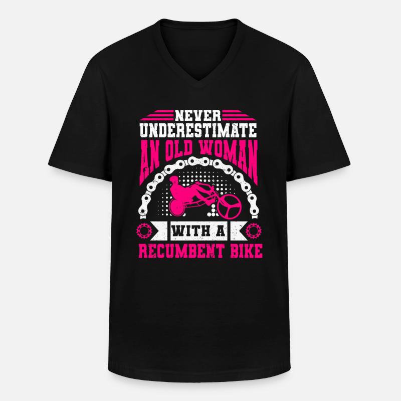 Liegerad Liegeradfahrer Radfahrer - Männer-T-Shirt mit V-Ausschnitt - Schwarz