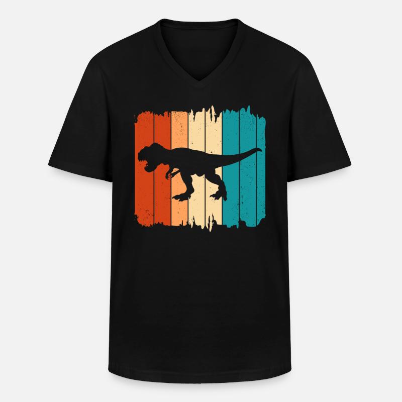 T-Rex - Männer-T-Shirt mit V-Ausschnitt - Schwarz