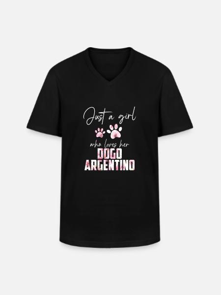 Dogo Argentino - T-shirt col V Homme - noir