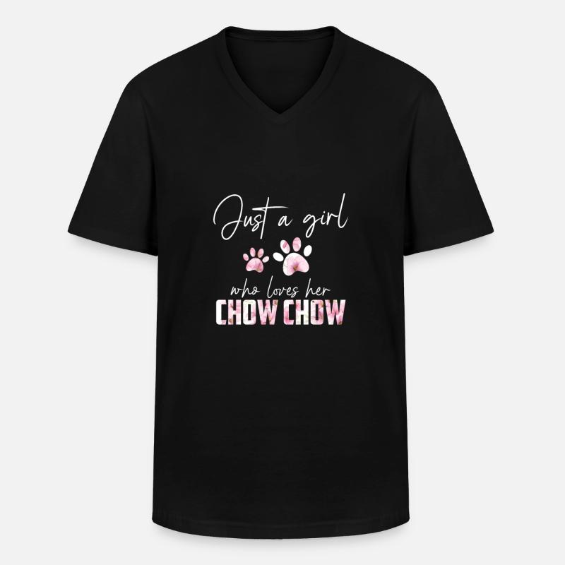 Chow Chow - Männer-T-Shirt mit V-Ausschnitt - Schwarz