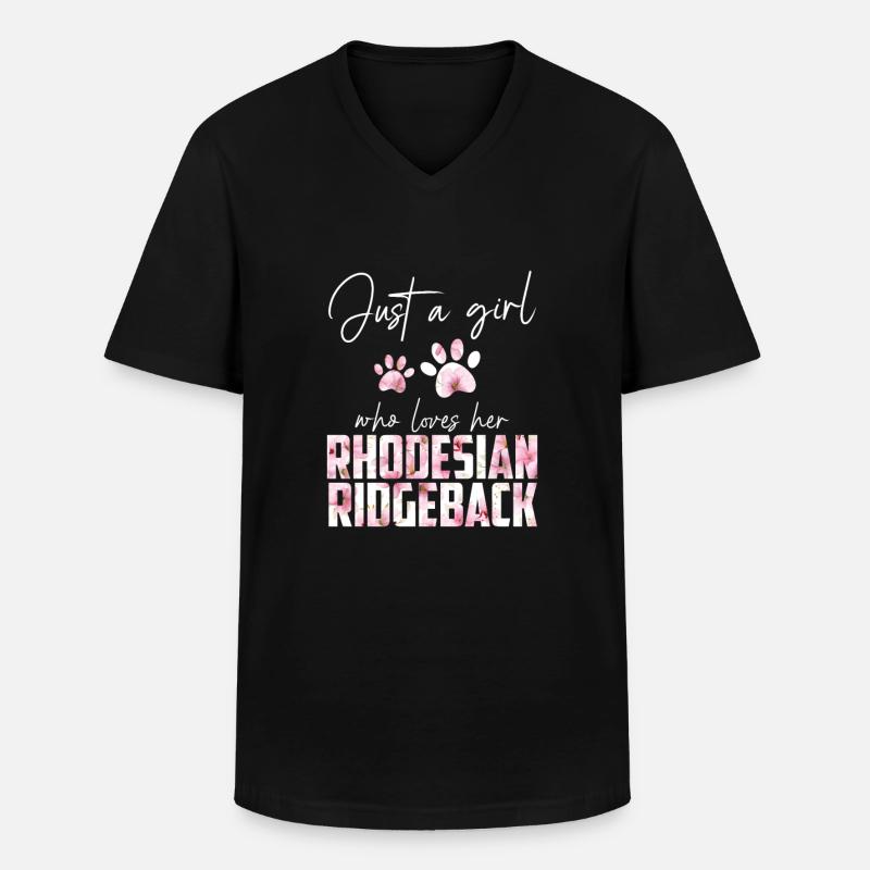 Rhodesian Ridgeback - Männer-T-Shirt mit V-Ausschnitt - Schwarz